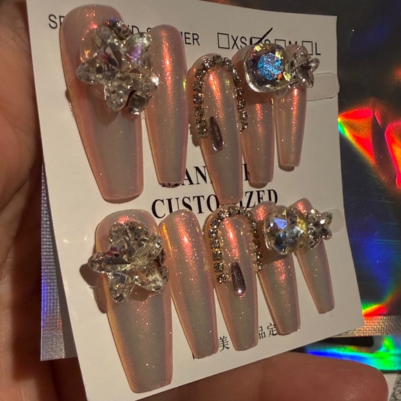 Elegant Glitter Press-On Nails 💅🏽 Sz.S - Picture 4 of 8